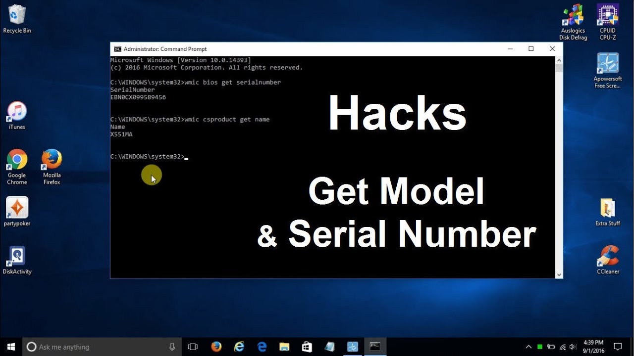 How to find serial number windows 10